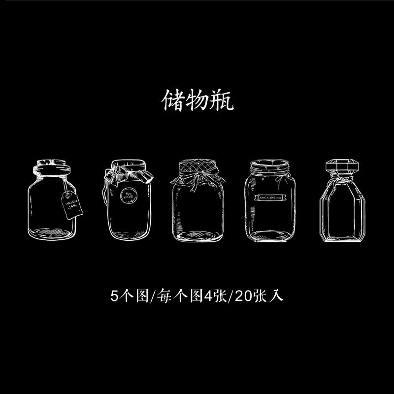 Decoration of Glassware, Hand-held Items, DIY Bottles, Stickers, Transparent Bookmarks, PET Glass Bottles, Stickers, Decoration