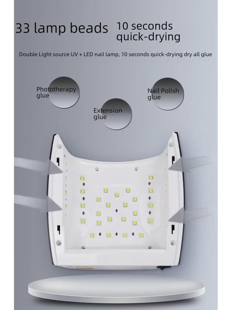 S10 Nail Light Therapy Machine: 66W Rechargeable with 33 Lamp Beads for High-Power Nail Curing.