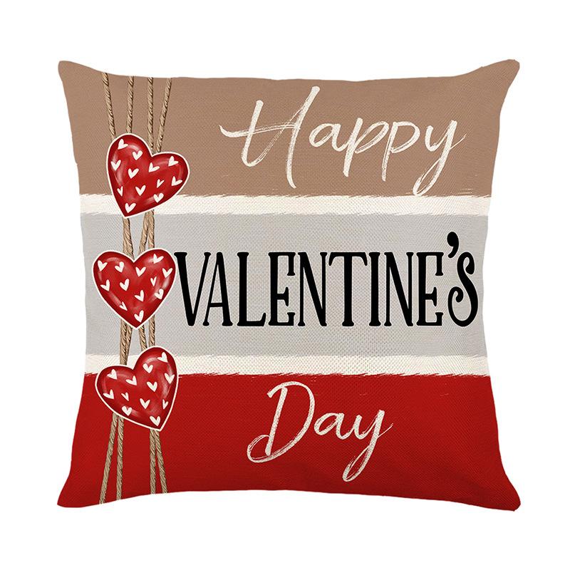 Valentine's Day Pillow Case Polyester Printed Love Cushion Pillow Home Sofa Decoration New Pillow Case