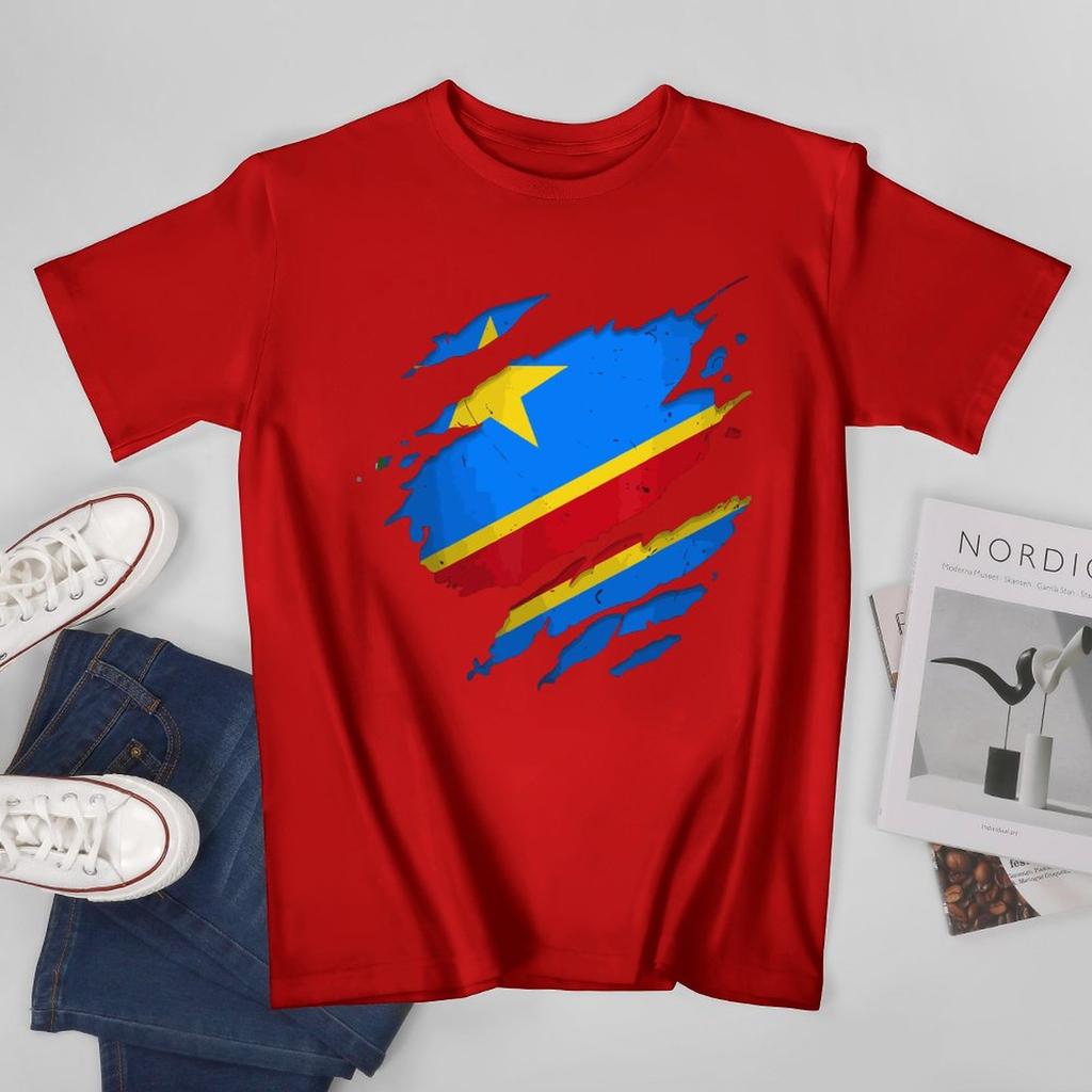 Unisex Unisex Congolese DRC Democratic Republic of Congo Flag Tshirt Tees T Shirts WoUnisex Boys 100 Cotton TShirt