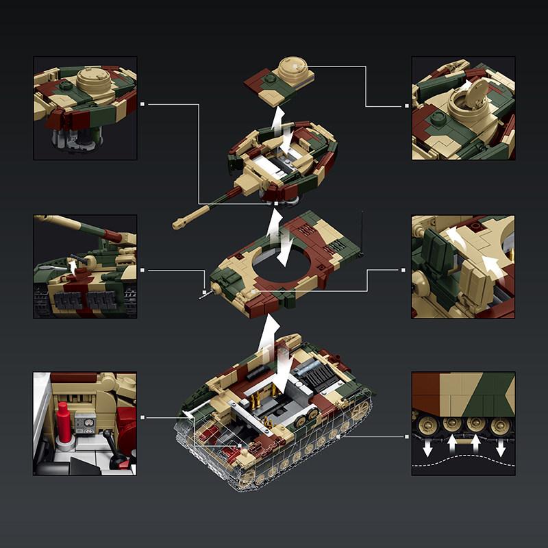 1641pcs PANZER IV H Tank Building Blocks Military History Collectible Model NO.97030 Educational Simulation Toy for Kids