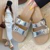 Lazy People Wear Versatile Flat-bottomed One-word Slippers Women's 2025 Summer New Soft-bottomed Non-slip Casual Beach Cool Slippers