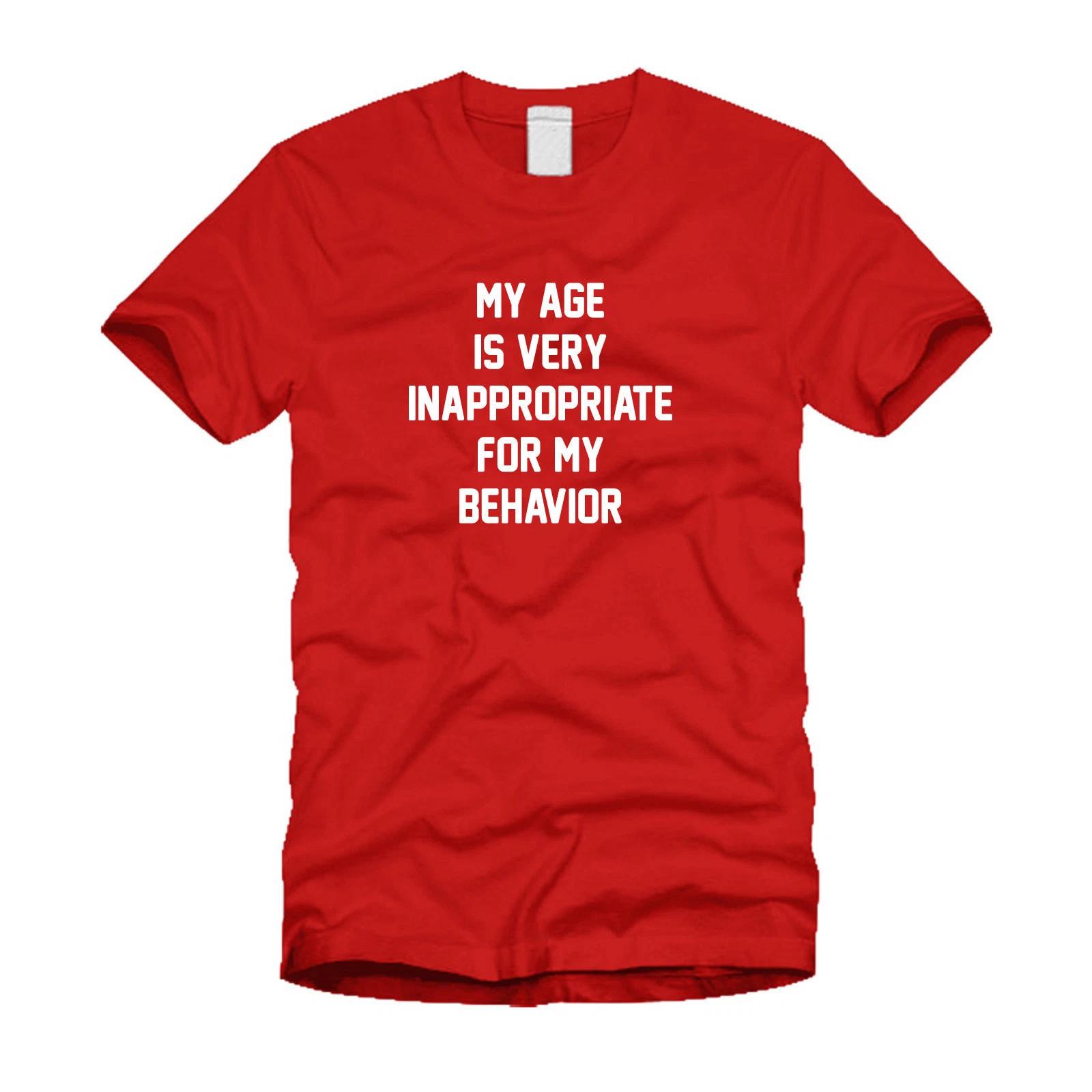 Мой возраст очень не соответствует моему поведению - Крутая Современная Забавная Футболка S