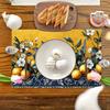 4pcs, Spring Placemats, All Seasonal Table Mats, Bright Yellow Blue Lemons White Decorative, Heat-Resistant Coffee Placemats, Suitable for Indoor, Out