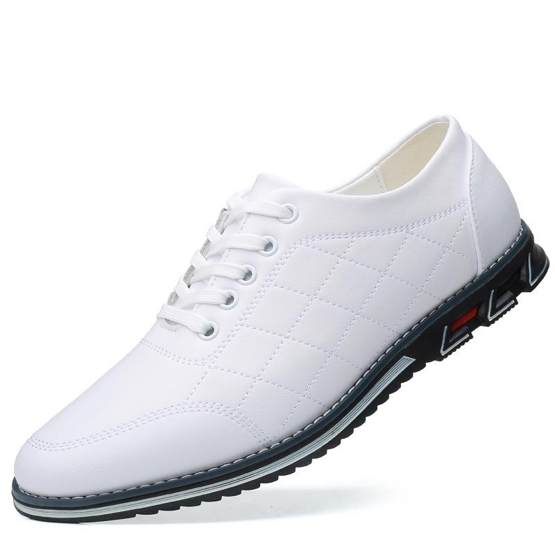 Fashion Big Size Solid Color Cow Leather Shoes for Men Spring Autumn Fashion New Designer Lace Business Casual Shoes Man