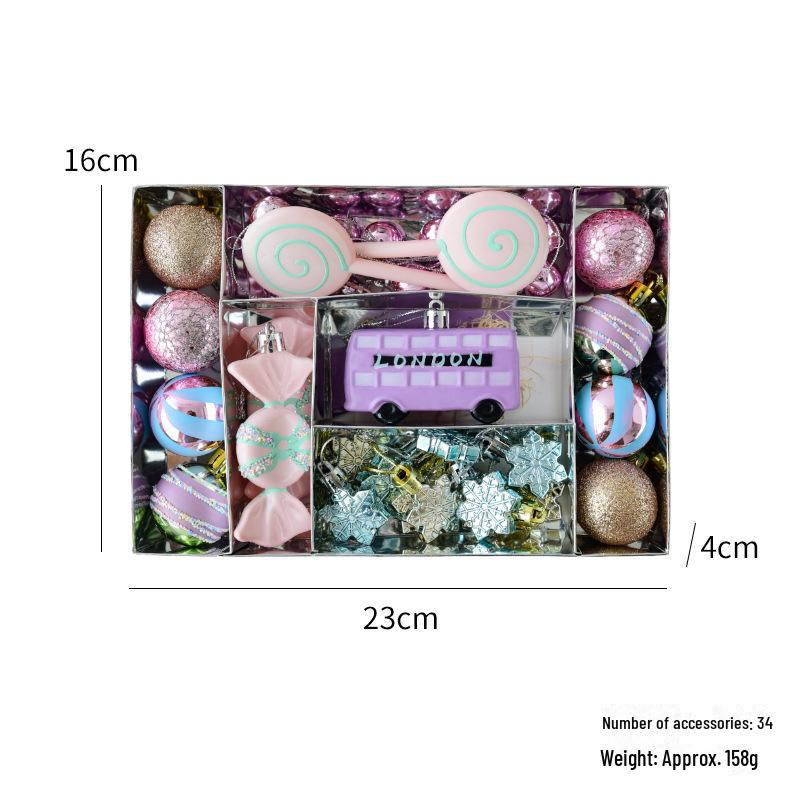 

Рождественские украшения Macaron Color Cross Border: Уникальные подвесные шары и кулоны для рождественской елки