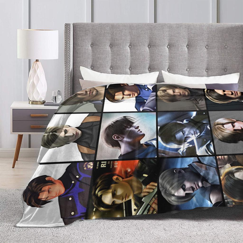 Soft Blankets Travel Office Leon Kennedy Throw Blanket Novelty  Bedspread For Living Room