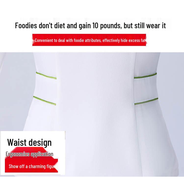 Women's Spring/Autumn Mid-Sleeve Beautician Uniform - White, High-End for Medical Beauty & Spa Technicians
