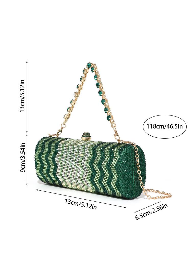 Elegant Evening Rhinestone Clutch: Crystal Diamond Party and Wedding Bag for Ladies - European and American Style