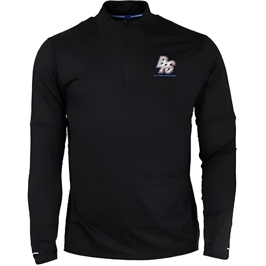 Nike Dri-FIT Letter Stand Collar Half-Zip Quick-Dry Running Leisure Long Sleeve T-Shirt Men Tops Black FN3300-010