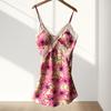 New women's summer ice silk pajamas sexy chest pads spring and autumn suspenders Internet celebrity shorts two-piece loungewear set