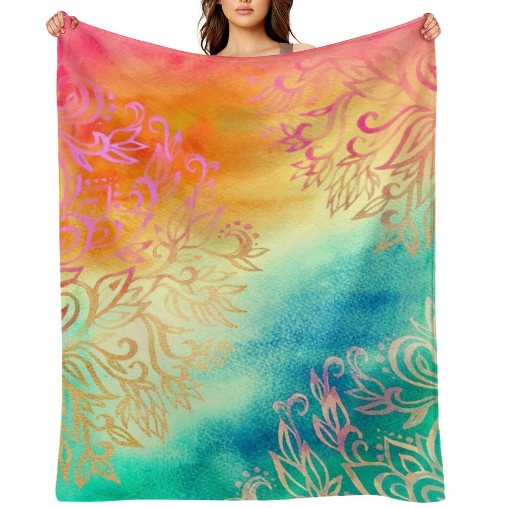 Watercolor Wonderland Throw Blanket Cute Beach Funny Gift Designers Blankets