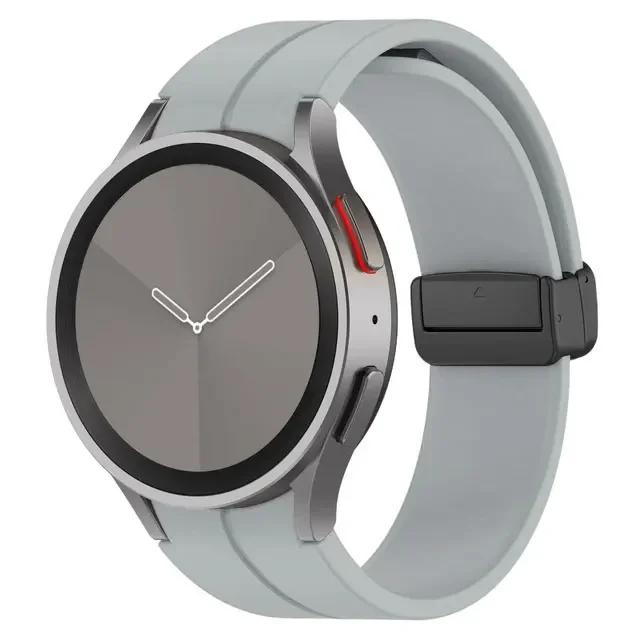 Original Silicone Band for Samsung Galaxy Watch 6 5 4 Classic Strap 47mm 43mm 44mm 40mm Magnetic Buckle Galaxy Watch 5 Pro 45mm