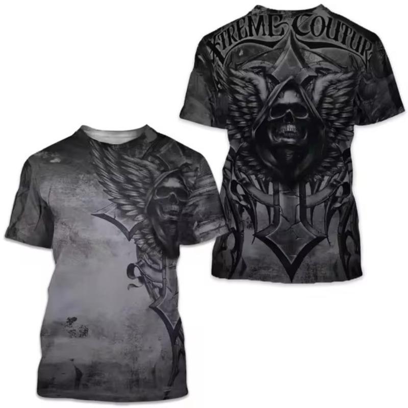 Vibrant Eagle Cross 3D Print Graphic Tee – ležérní, prodyšné, s krátkým rukávem, letní oblečení na ulici, pánské módní oblečení pro outdoorové aktivity