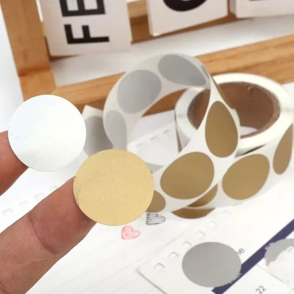 300pcs/Roll Self-adhesive Scratch Labels Stickers 2.5cm DIY Scratch Stickers  Party Supplies
