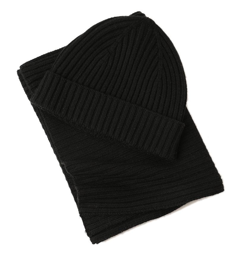 Autumn and winter new wool knitted hat wool scarf men's and women's warm versatile wool ear hat set