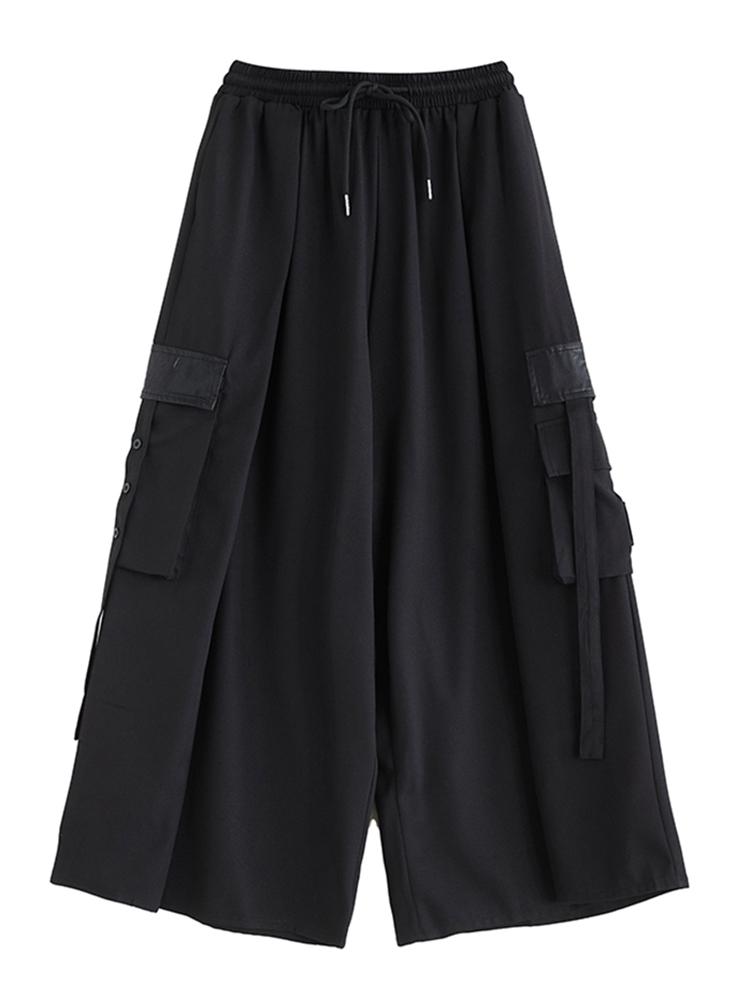 XITAO Elastic Waist Pocket Lace-up Pant GYX1548