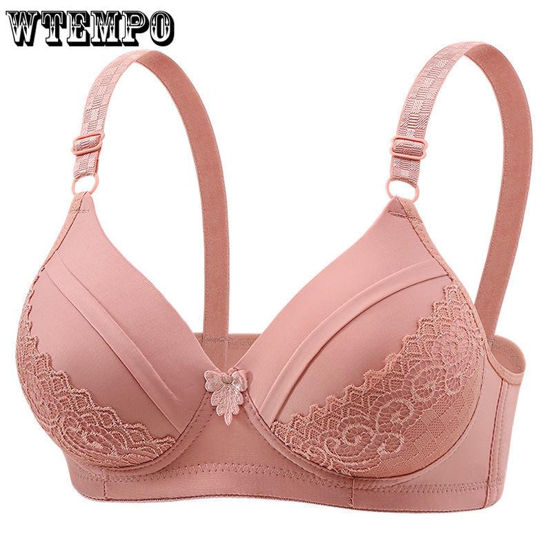 Plus Size Full Coverage Wireless Bra for Mature Women Thin Breathable Supportive Push-Up Comfort Adjustment Bralette for 40-50 Years Old