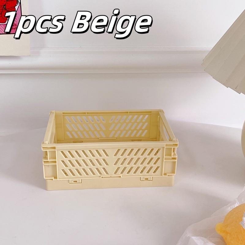 

1pcs Plastic Foldable Storage Crate Folding Box portable Makeup Jewellery Toys Boxes office desktop organizer Storage Baskets