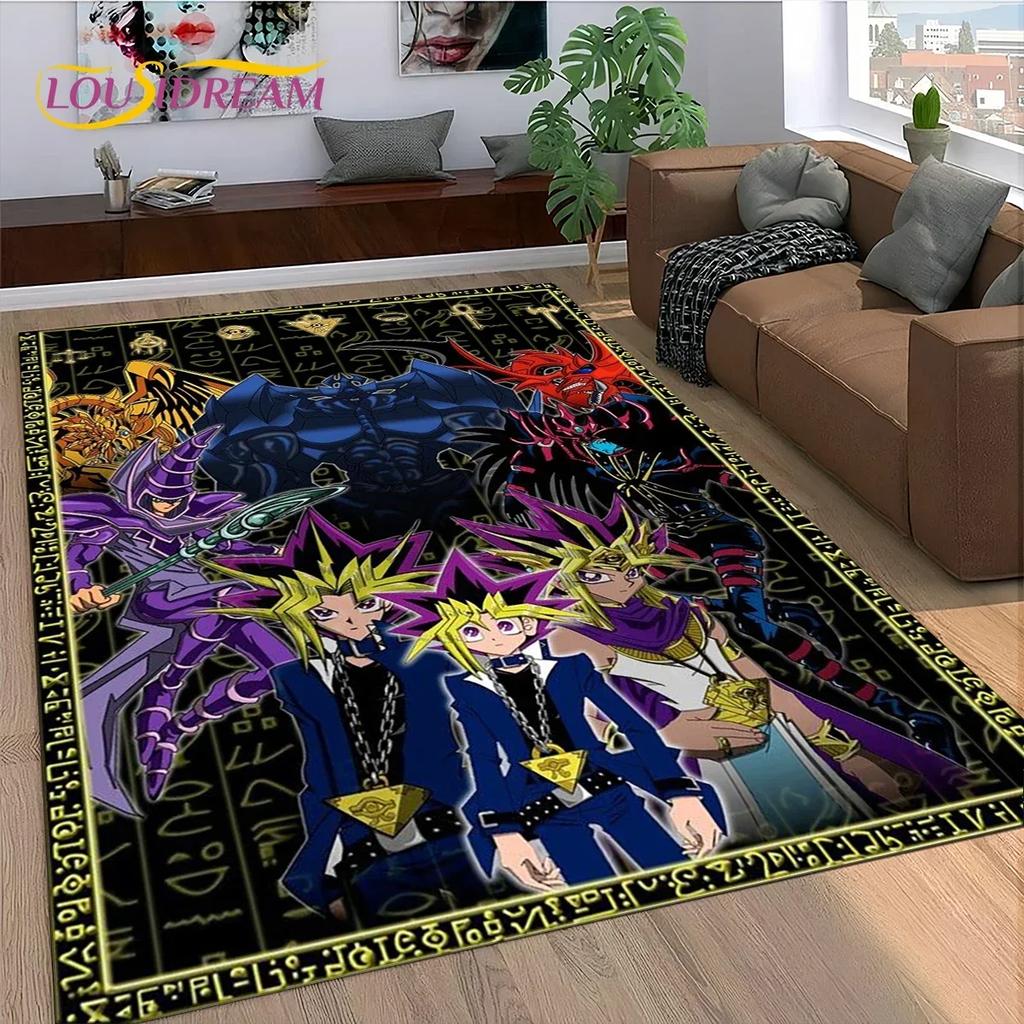 27 Style Yu-Gi-Oh Blue Eyes Dragon Monster Gold Card Cartoon Game Carpet Rug for Bedroom Living Room Home Sofa,Decor Floor Mat