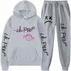 Mens Streetwear Hooded Sweatshirt Pants Set Casual Outfit Trendy Urban Style