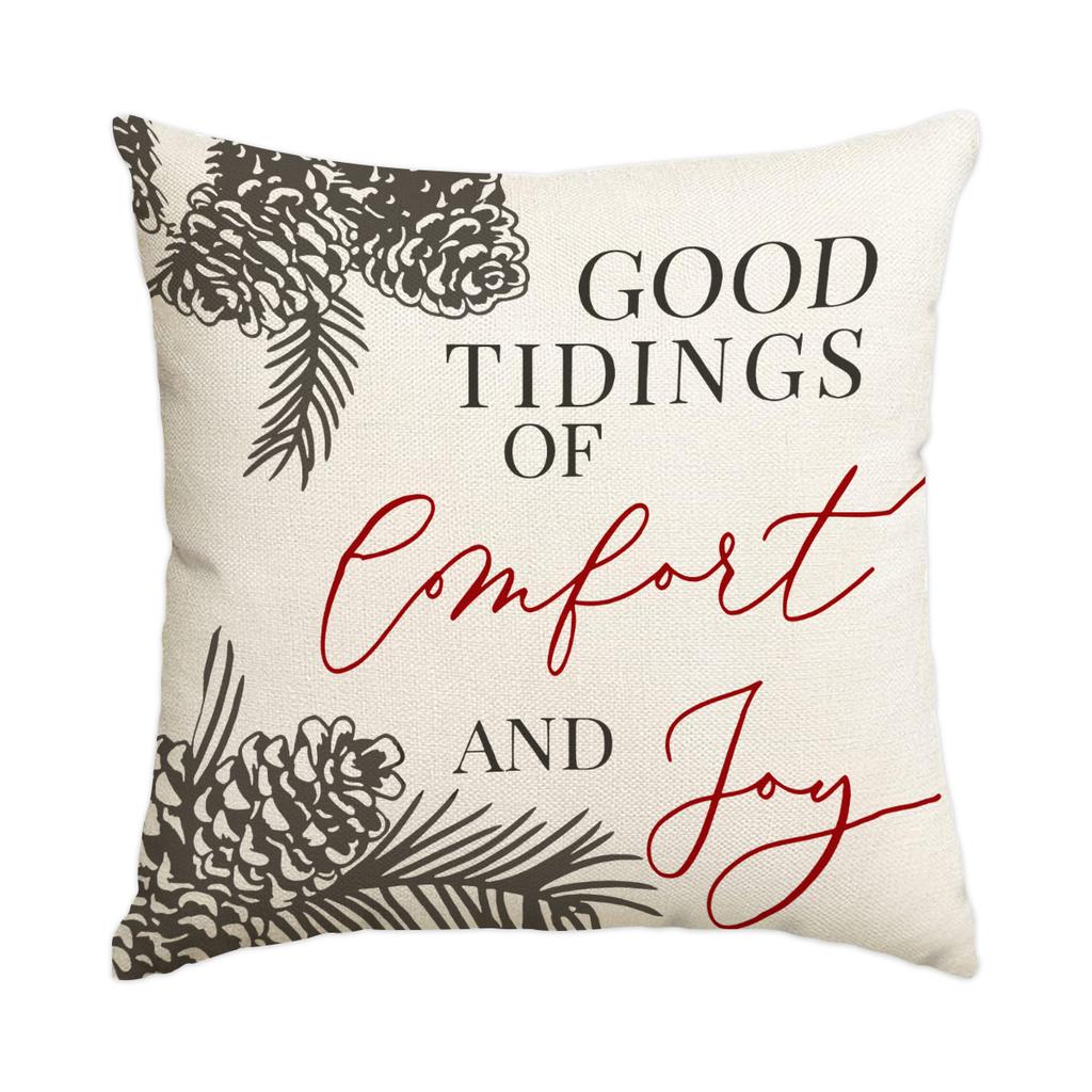 1/4pcs Christmas Pillow Cover, Elderly, Snowflake, Tree Printed Cushion Cover, Christmas Decoration (without Pillow Core)