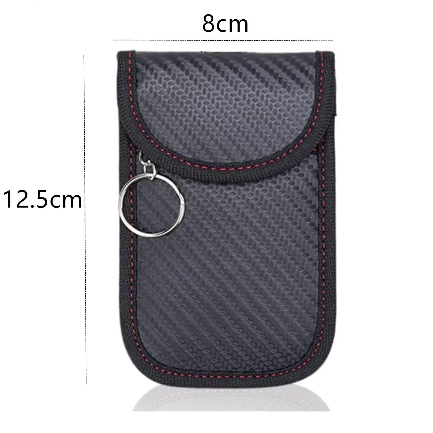 

New Car Key Signal Blocker Case PU Leather Anti-Theft Faraday Pouch Car RFID Signal Blocker Key Bag Auto Parts чорний