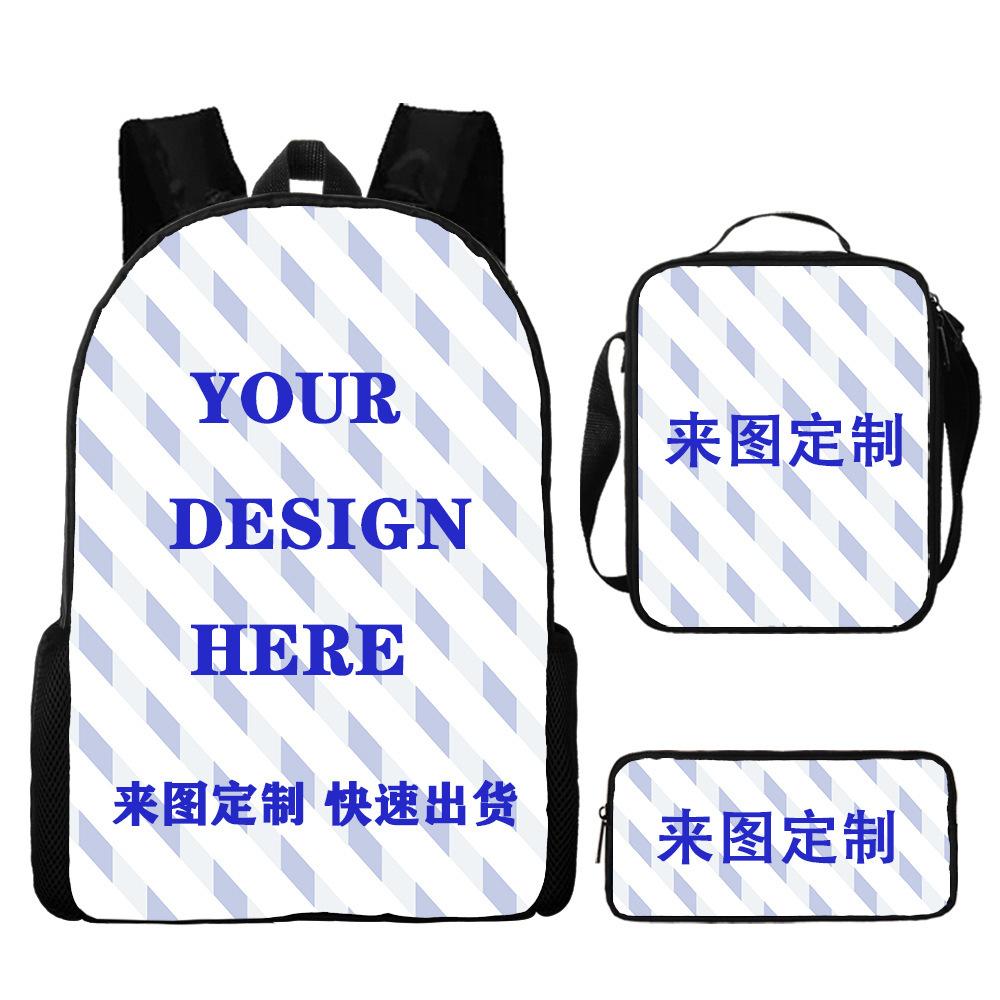 Moana Printed Backpack Large Capacity Sports Backpack Primary And Secondary School School Bag Three-Piece Set
