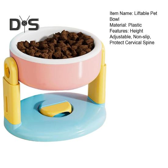 Liftable Suction Cup Pet Bowl Adjustable Height Food And Water Dish Elevated Pet Feeder Bowl for Cats Dogs To Protect Cervical Spine