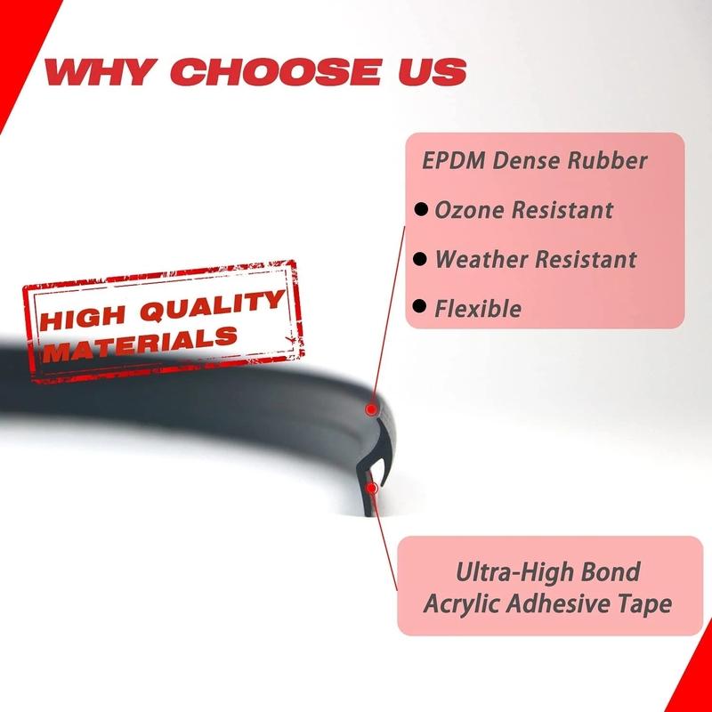 9 Meter Self-Adhesive Tire Lip Trim Strip Auto Tyre Eyebrow for Car And Pickup Wheel Wells Fender Flare Rubber Seal Protection