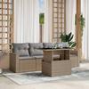 VidaXL Garden Lounge Set with Cushions 5 Pcs Beige Braided Resin 3267099