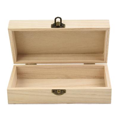 Caja de Almacenamiento de Madera Retro Madera Lisa con Tapa Caja de Madera Rectangular Cajas con Bisagras Embalaje para Regalo Caja para Joyas Caja Almacenamiento para el Hogar