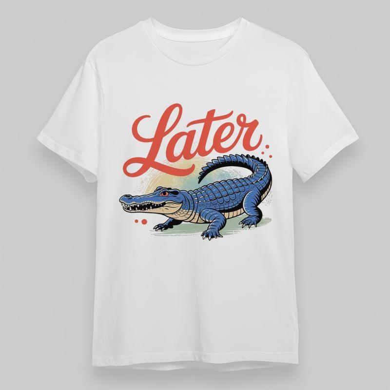 

Women s Plus Size Soft Classic T-Shirt Blue Crocodile With Red Eyes Graphic Tee 4XL