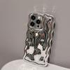 Electroplated Wave Bumper Meteorite Texture Glossy Back Cover Case For iPhone 16 17 Pro Max Air 15 14 13 Soft TPU Phone Shell