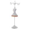 Jewelry Holder Display Necklace Earrings Storage Polyresin Doll Stand with Detachable BracketGrey 2