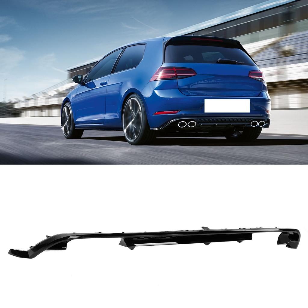 Gloss Black for 7.5R Factory Quad Exhaust Rear Diffuser Valance Fit for MK7.5 R GTD 2017 2020