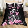 Skull Skeleton Satanic Goat Skull Bedding Sets Night Blue Satanic ,Children's Birthday GiftTeenagers adulte Duvet Cover