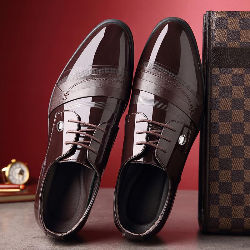 

Leather cowhide autumn leather shoes men s young business dress pointed leather shoes 44