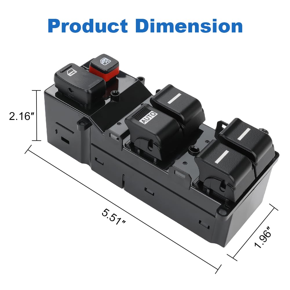Automatic Power Master Window Switch Compatible with Honda Ridgeline 3.5L V6 2006 2007 2008, Driver Left Side Power Master Window Switch 23 Pins,