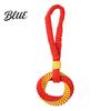 Interactive Play for Dogs Bungee Dog Tug Toy Woven Ring with Long Handle Chew Teeth Dental Health Toys Cleaning Toy Medium Large Dogs Care
