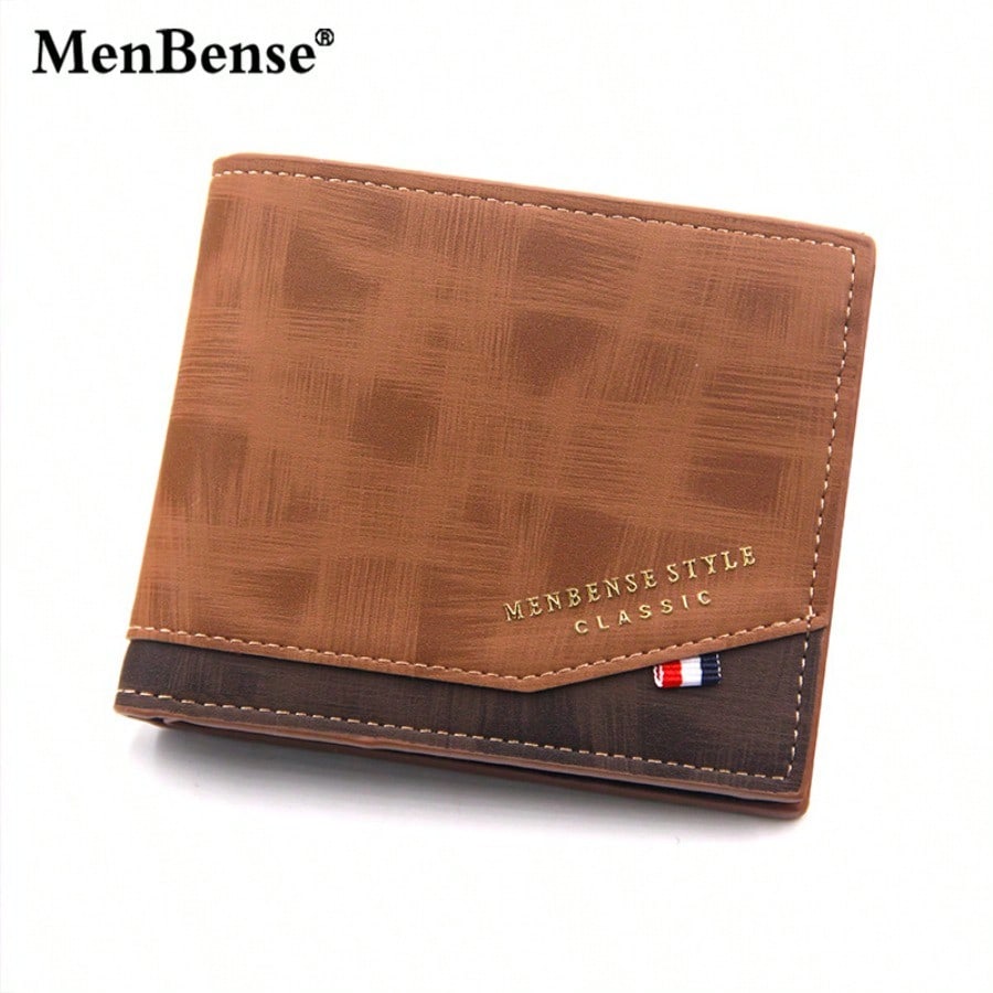 Korean Version Hinge Bronzing Printing Men's Wallet Short, Matte Multi-card Large-capacity Men's Wallet