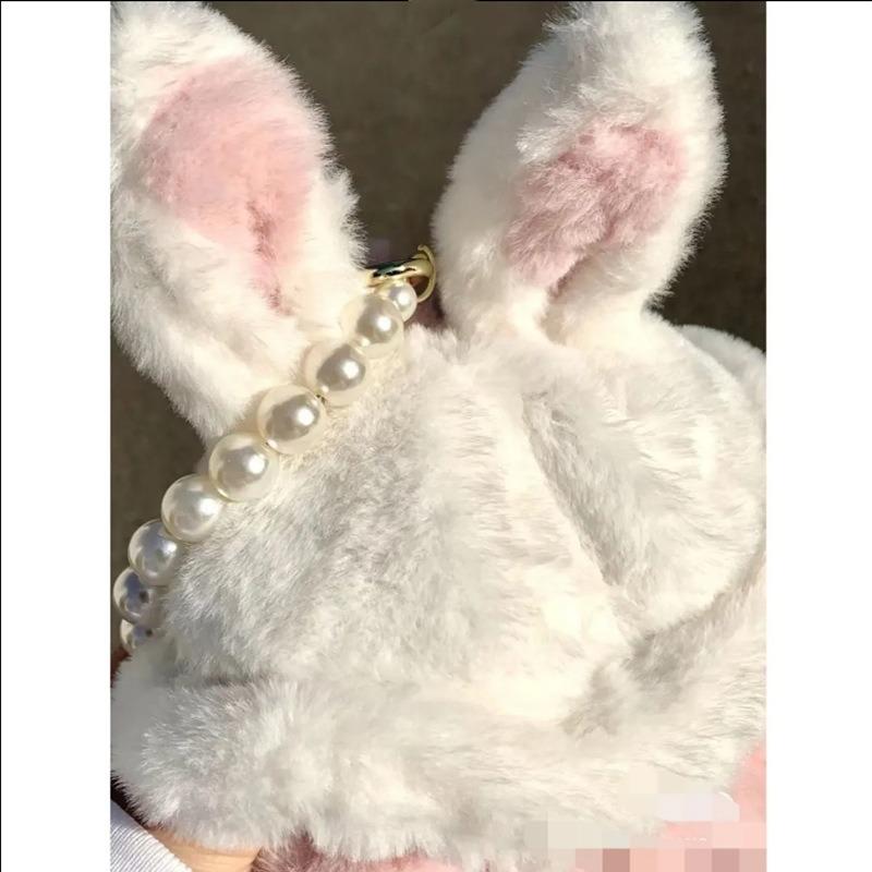 Bag New Autumn and Winter Women's Bag One Shoulder Crossbody Cute Rabbit Chain Portable Plush Bag Luggage