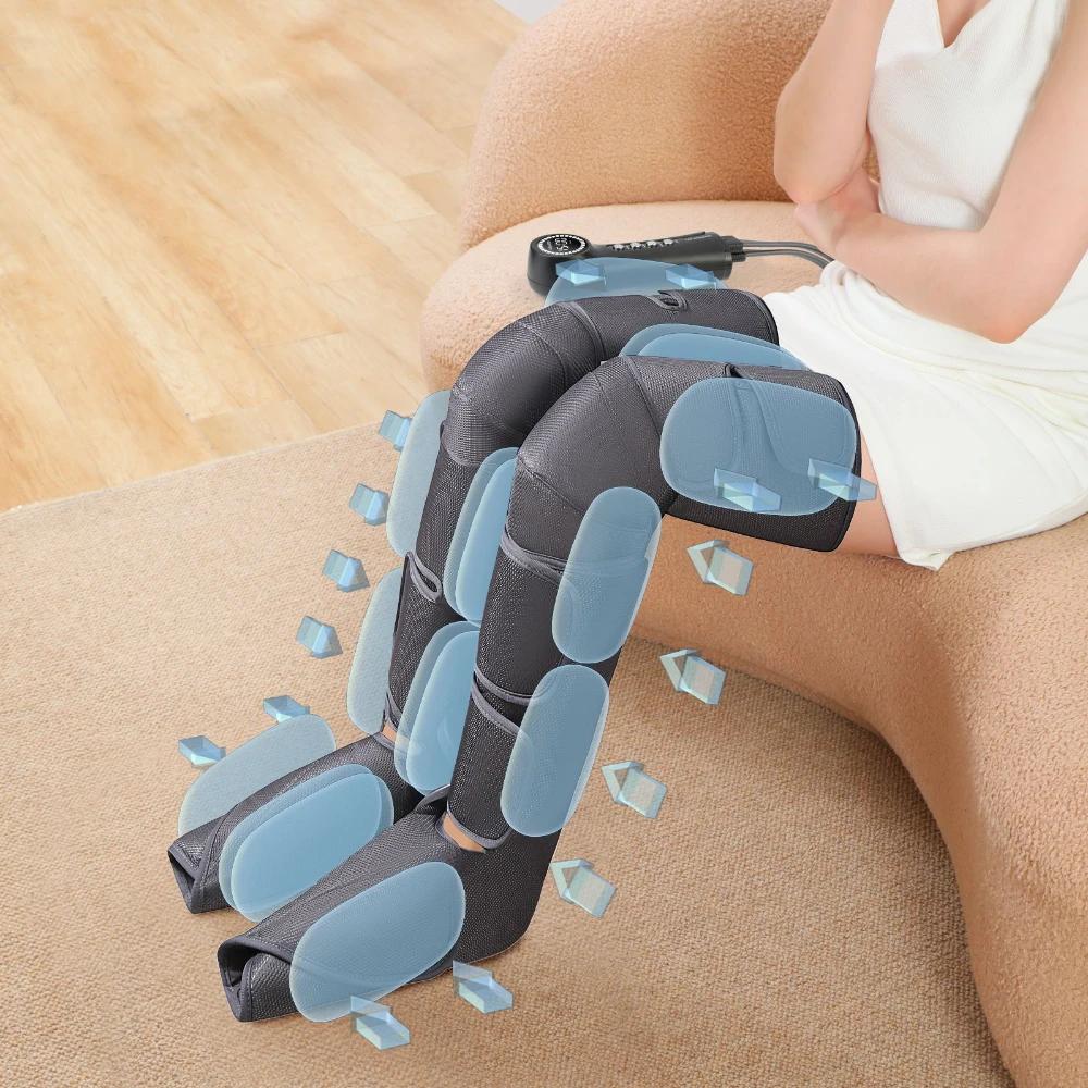 Full Airbag LCD Digital Display Air Wave Massager Leg Massage Machine Vibration Heating Foot Massager for Knee Thigh and Calf
