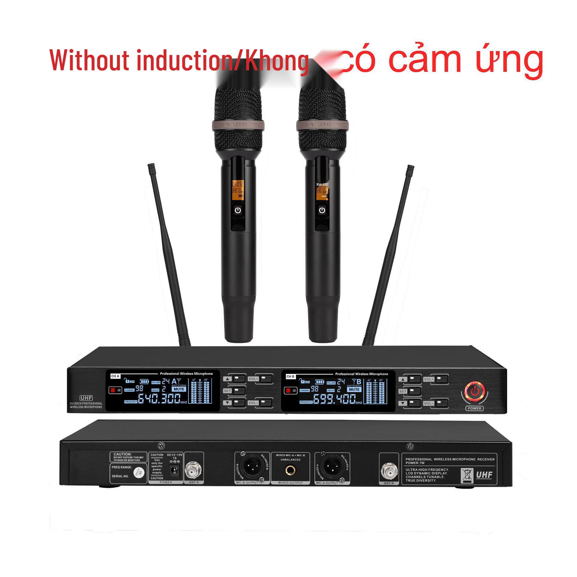 

High-End Stage Wireless U-Band Infrared Microphone System with Lavalier and Headset UK Plug