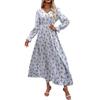 2024 Women's Autumn V-Neck Long-Sleeve Print Dress