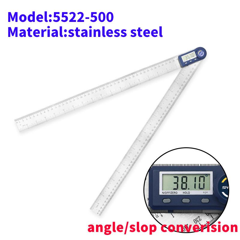 

SHAHE 20inches/500mm Stainless Steel Digital Protractor Angle Ruler Measuring Tool for Woodworking Metalworking and Construction 5522-500