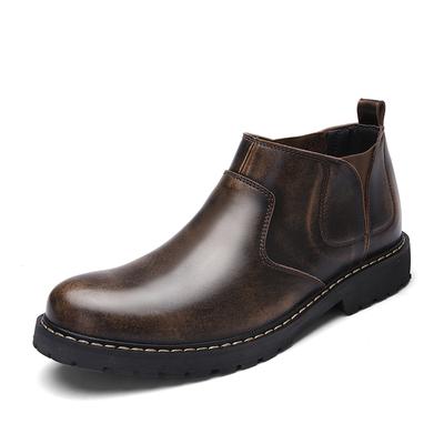 Obuwie męskie Brytyjskie długie buty Męskie solidne sztyblety Bardzo duże krótkie buty Biznesowe buty wizytowe