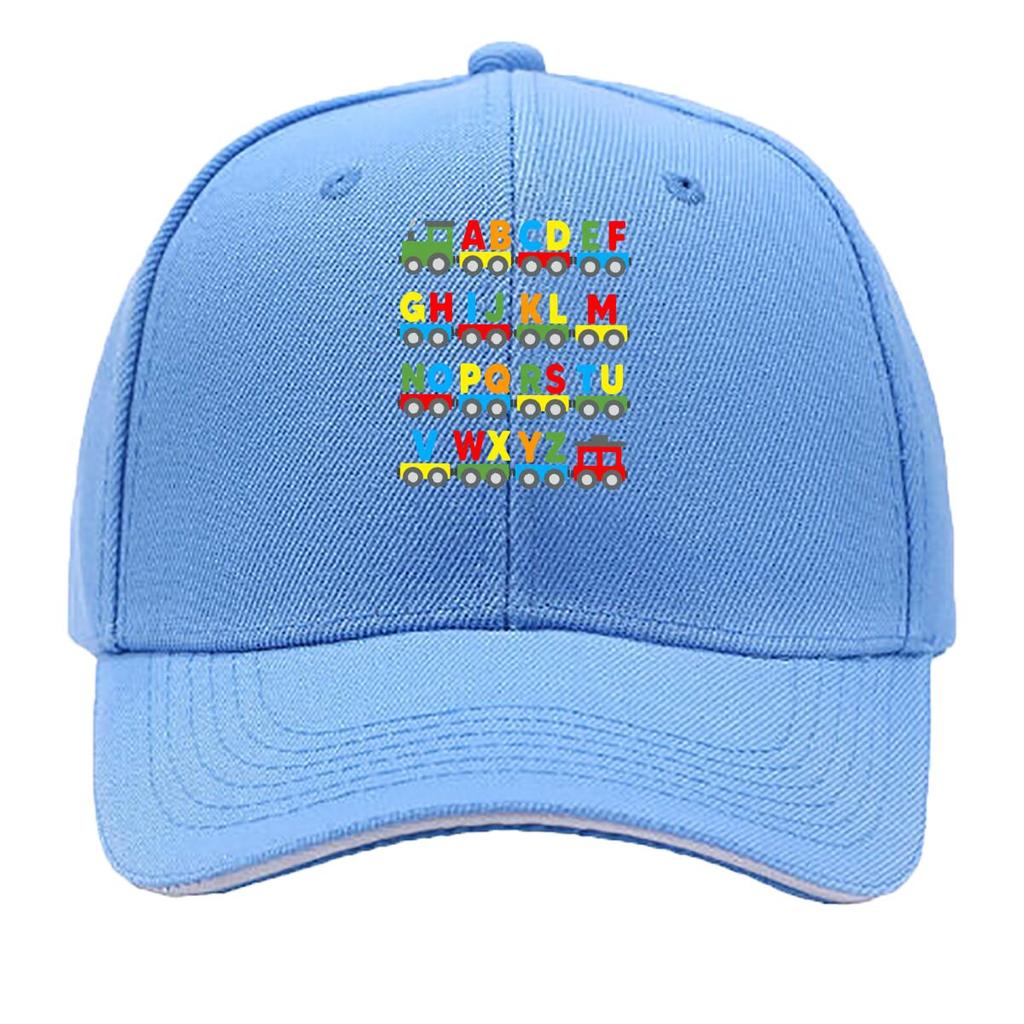 Alphabet Train ABCDEFGHIJKLMNOPQRSTUVWXYZ Colorful s Learning Design Sandwich Baseball Cap Unisex Women Sun Cap