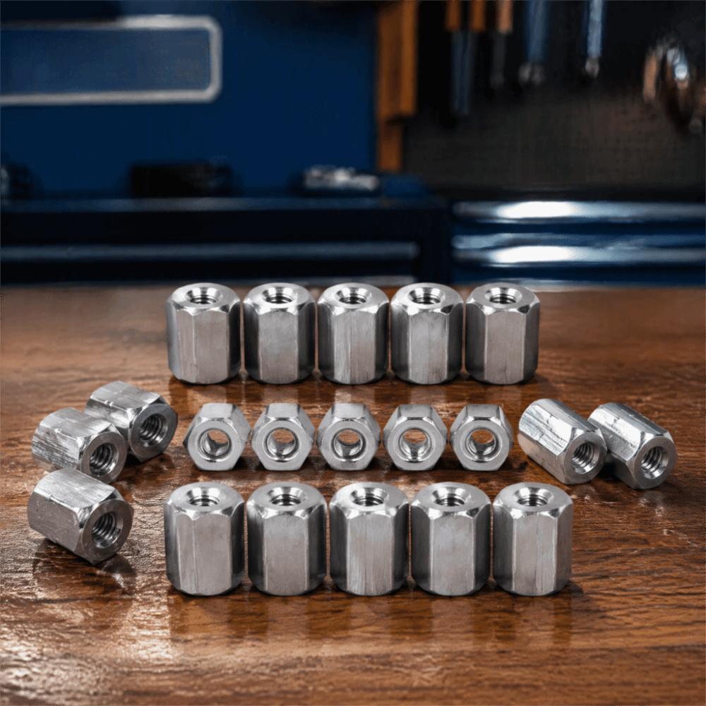 20pcs Fully Threaded Hex Coupling Nut Fully Threaded Coupling Nut Machine Installation