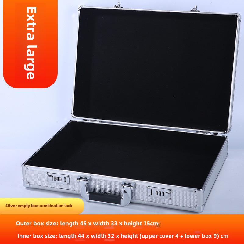 Cutie de scule portabilă din aliaj de aluminiu cu încuietoare pentru depozitarea feroneriei, documentelor și numerarului